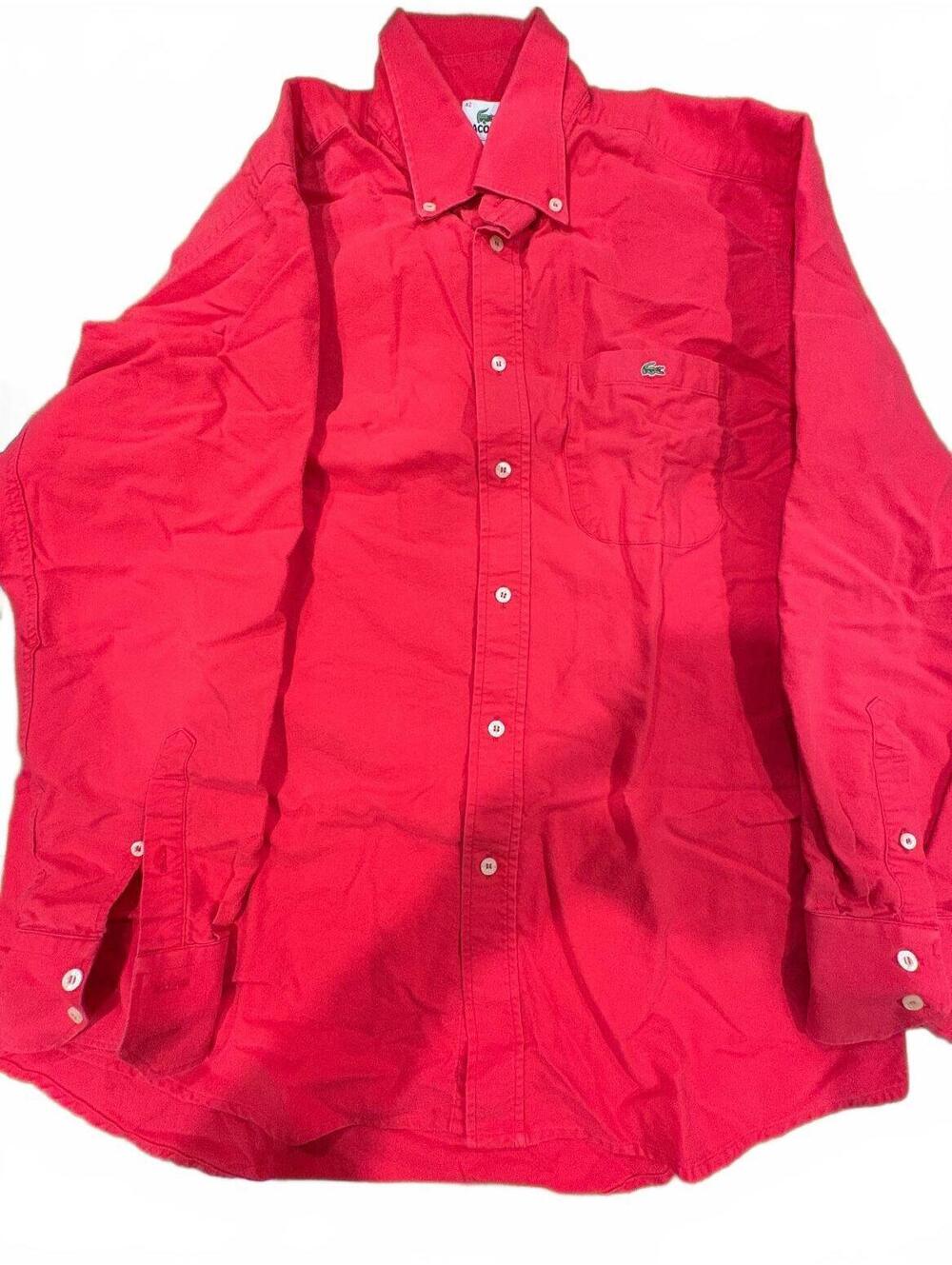 Lacoste Classic Red Button-Down Shirt Size 42